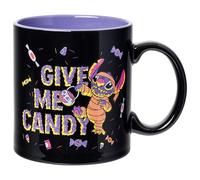 Silver Buffalo Lilo and Stitch Halloween Give Me Candy Glitter 20oz Ceramic Mug