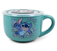 Silver Buffalo Lilo and Stitch Stay Weird Ceramic Soup Mug with Vented Plastic Lid, 24 Ounces