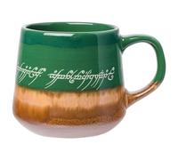 Silver Buffalo Lord of The Rings Elven Text High Gloss Reactive Glaze Tapered Pottery Mug,18 Ounces