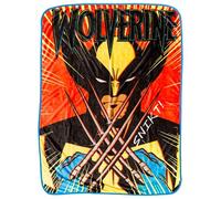 Silver Buffalo Marvel X-Men Retro Screen Print Flannel Throw Featuring Wolverine, 45" x 60"