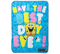 Silver Buffalo Nickelodeon Spongebob Best Day Ever 45" x 60" Flannel Fleece Throw Screen Print 180gsm