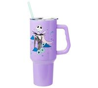 Silver Buffalo Nightmare Before Christmas Mystic Opulence Jack and Zero 40oz Stainless Steel Tumbler w Handle