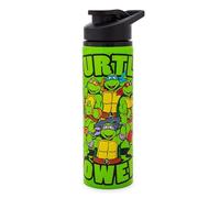 Silver Buffalo NT1389ST Nickelodeon Teenage Mutant Ninja Turtles Turtle Power Stainless Steel Water Bottle, 25-Ounces