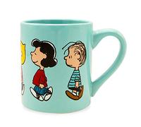 Silver Buffalo PEA43032 Peanuts Group Profile Walk Ceramic Mug, 14-Ounce, Blue