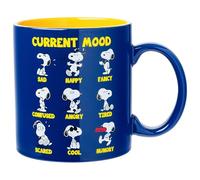 Silver Buffalo Peanuts Featuring Snoopy's Current Mood Various Emotions. Ceramic Mug, 20 Ounces