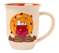Silver Buffalo Peanuts Leaves are Falling Wide Rim Ceramic Mug, 16 Ounces