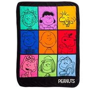 Silver Buffalo Peanuts Multicolor Character Grid 45 x 60 Inch Fleece Throw Blanket