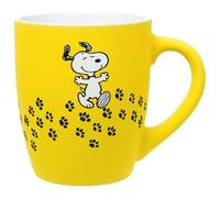 Silver Buffalo Peanuts Snoopy Paw Print Trail Soft Touch 25oz Jumbo Curved Ceramic Mug