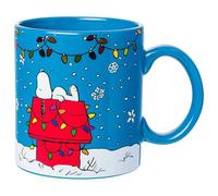 Silver Buffalo Peanuts Snoopy Snowy Dog House Foil 20oz Ceramic Mug