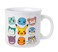 Silver Buffalo Pokemon Bulbasaur, Squirtle, Slowpoke, Snorlax, Pikachu, Piplup, Haunter, Charmander, and Meowth Camper Mug, 20 Ounces