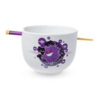 Silver Buffalo Pokemon Gengar Pokeballs Boxed Ceramic Ramen Bowl with Chopsticks, 20 Ounces