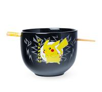 Silver Buffalo Pokemon Pikachu Ceramic Ramen Bowl With Chopsticks, 20oz