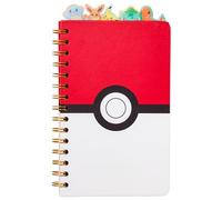 Silver Buffalo Pokemon Pokeball Starters 8 x 5 inch Spiral Tab Notebook | Eevee, Bulbasaur, Charmander, Squirtle, School, Journal, Office, Work