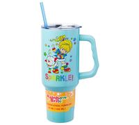 Silver Buffalo Rainbow Brite and Twink Sparkle Stainless Steel Tumbler with Handle and Straw, Fits in Standard Cup Holder, 40 Ounces