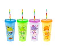 Silver Buffalo Rainbow Brite RB Color Kids Set Boxed 24oz 4 Pack Color Change Plastic Tumbler