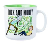 Silver Buffalo Rick and Morty Rick Pressing Morty Portal 20oz Ceramic Camper Mug