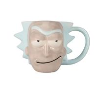 Silver Buffalo RM12133D Cartoon Network Morty Rick Face Ceramic 3D Sculpted Mug, 20-Ounce, Gray