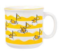 Silver Buffalo Sanrio Gudetama Lost at Sea Waves Ceramic Camper Mug, 20 Ounces