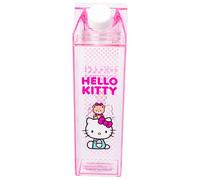 Silver Buffalo Sanrio Hello Kitty and Friends Bows and Milk Featuring Tiny Chum Plastic Pink Polka Dot Milk Carton Pitcher Bottle, 16.2 Ounces