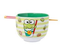 Silver Buffalo Sanrio Hello Kitty and Friends Keroppi Foodie Icons - tazón de arroz con palillos, apto para microondas, 20 onzas