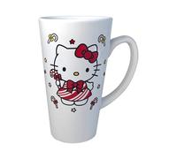 Silver Buffalo Sanrio Hello Kitty Candy Cane Ceramic Latte Mug, 16 Ounces