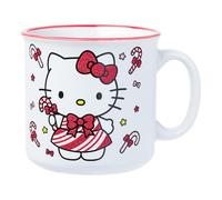Silver Buffalo Sanrio Hello Kitty Candy Canes, Ceramic Camper Mug, 20oz