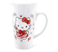 Silver Buffalo Sanrio Hello Kitty Christmas Holiday Candy Cane Ceramic Latte Mug, 16 Ounces