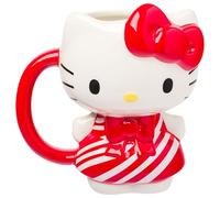 Silver Buffalo Sanrio Hello Kitty Candy Cane 3D Sculpted Ceramic Mug, 20 Ounces
