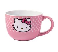 Silver Buffalo Sanrio Hello Kitty Face Polka Dots, Ceramic Soup Mug, 24oz