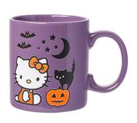 Silver Buffalo Sanrio Hello Kitty Halloween Pumpkin Bats Wax Resist Ceramic Mug, 20 Ounces