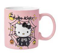 Silver Buffalo Sanrio Hello Kitty Halloween Skeleton Web Wax Resist Ceramic Mug, 20 Ounces
