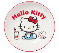 Silver Buffalo Sanrio Hello Kitty Milk and Goldfish Red and White Ceramic Dinner Pasta Bowl, 9 inches