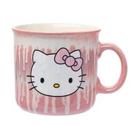 Silver Buffalo Sanrio Hello Kitty Pink Bow Reactive Glaze Ceramic Camper Mug, 20 Ounces