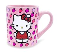 Silver Buffalo Sanrio's Hello Kitty Red Glitter Dress Ceramic Coffee Mug, 14-Ounces