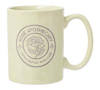 Silver Buffalo Schitt's Creek Rose Apothecary Circle Badge Wax Resist Ceramic Pottery Mug, 17 Ounces