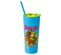 Silver Buffalo Scooby Doo Scared Shaggy Scooby Double Walled Stainless Steel Tumbler with Straw, 22 Ounces