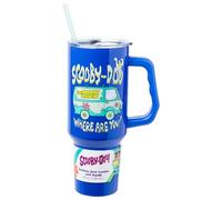 Silver Buffalo Scooby-Doo “Where are You!” Stainless Steel Tumbler with Handle Featuring The Mystery Machine, Fits in Standard Cup Holder, 40 Ounces