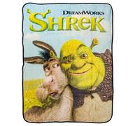 Silver Buffalo Shrek Donkey and Shrek Hugging 45" x 60" Fleece Throw, Soft and Cozy Blanket, 250 GSM