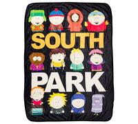 Silver Buffalo South Park Featuring Kyle, Stan, Kenny, Eric Cartman, Tolkien, Jimmy, Butters, Wendy, Timmy, Tweek Tweak, Craig, and Towelie 45" x 60" Fleece Throw, Soft and Cozy Blanket, 180 GSM