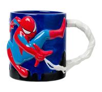 Silver Buffalo Spiderman Shape Of A Hero Embossed 20oz Sculpted Handle Ceramic Mug