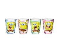 Silver Buffalo Sponge Bob Checker Square 4pc. 1.5oz. Mini Glass Set 4x1