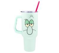 Silver Buffalo Sponge Bob Squidward Big Face 40oz Stainless Steel Tumbler w Handle