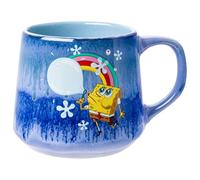 Silver Buffalo SpongeBob Poses Floral Reactive Glaze Tapered Pottery Mug 18 Ounces