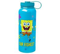 Silver Buffalo Spongebob Squarepants Sup, Fishes? Stainless Steel Water Bottle With Twist Lid, 42 Ounces