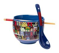 Silver Buffalo Star Wars Characters Ceramic Ramen Noodle Rice Bowl with Chopsticks and Spoon, Microwave Safe, 20 Ounces