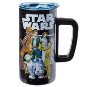 Silver Buffalo Star Wars Group Shot Double Wall Stainless Steel Coffee Mug with Handle, 15 Ounces