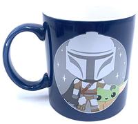 Silver Buffalo Star Wars Mandalorian and the Child Baby Yoda Grogu Jumbo 20 oz Ceramic Coffee Mug - 2 sided picture