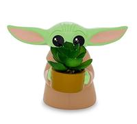 Silver Buffalo Star Wars: The Mandalorian Grogu Ceramic 4 Inch Mini Planter with Artificial Succulent