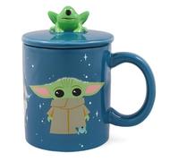 Silver Buffalo Star Wars The Mandalorian Grogu Ceramic Mug with Sculpted Frog Lid, 18 Ounces