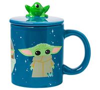 Silver Buffalo Star Wars The Mandalorian Grogu Ceramic Mug with Sculpted Frog Lid, 18 Ounces